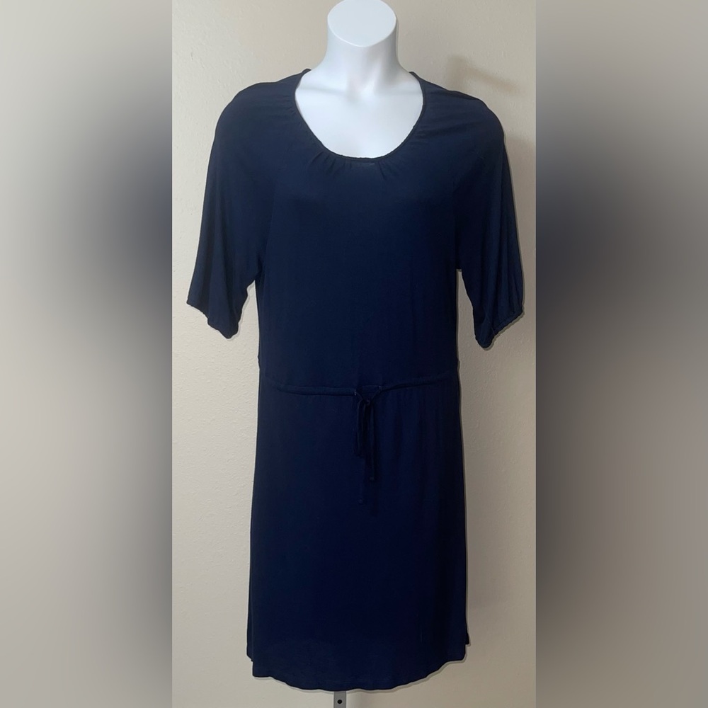Old Navy Women’s Blue Knit Tunic Tie Waist Short Sleeve Dress, Size XS; S; M